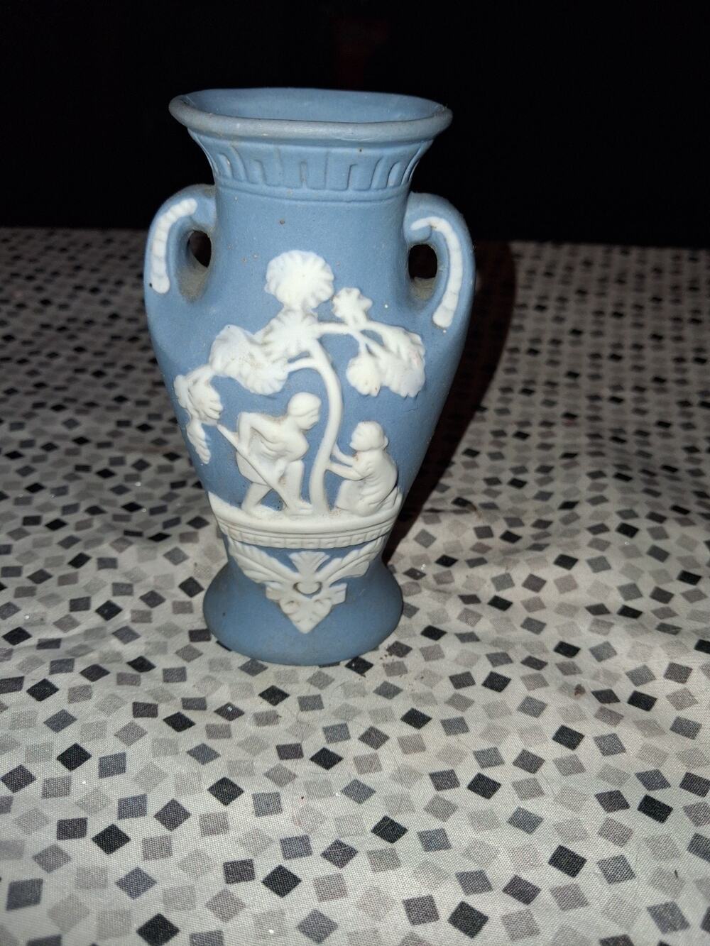 Grecian Planting Tree Faux Jasperware / Wedgwood Made in Japan 5" Urn Style Vase
